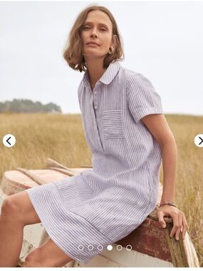 Garnet Hill Linen Relaxed Popover Shirtdress
